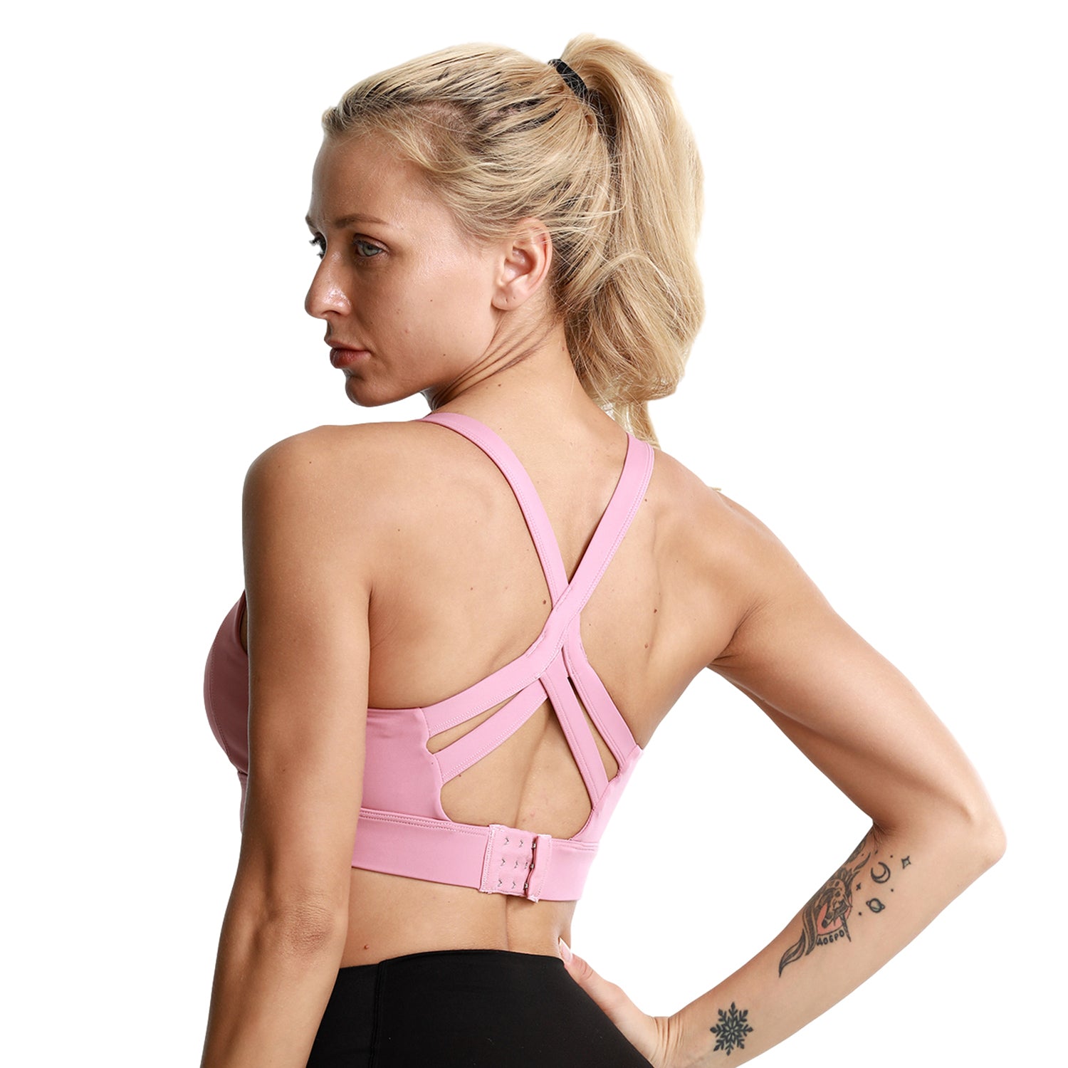 Shockproof Cross Straps Bra Running Gym Sports Bra Top